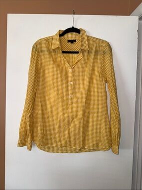 J. Crew Yellow Gingham Blouse